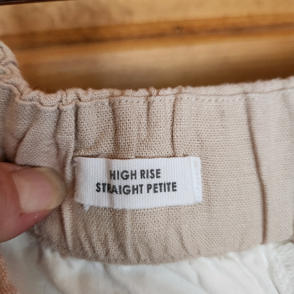 Loft‎ High Rise Straight Linen Blend Pants Crop Capri Stretch Petite Sz XL X 24" - Picture 8 of 10